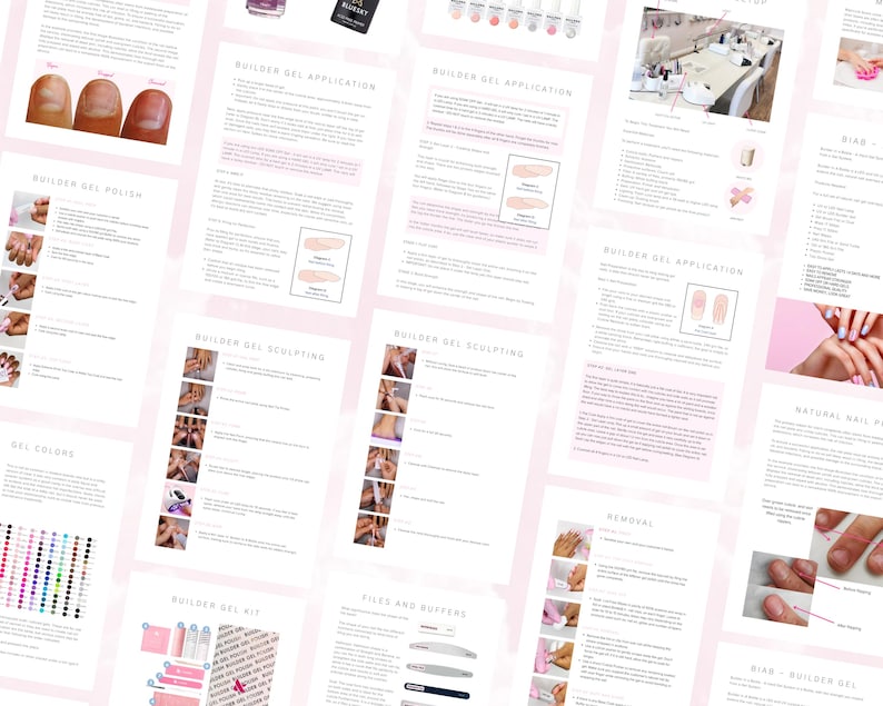 BIAB Builder Gel Training Manual, Editable Nail Course (Canva)