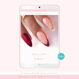 Nail Art Training Manual | Editable Canva Template (Instant Download)