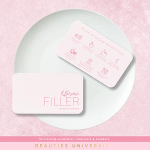 皮膚充填剤アフターケアカード、美容クリニックケアテンプレート（Canvaで編集可能）