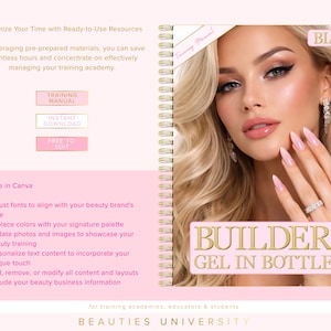 BIAB Builder Gel Training Manual, Editable Nail Course (Canva)