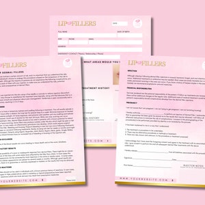Lip Fillers Consent Forms, Lip Injections Consultation, Lip Filler ...