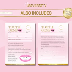 Tooth Gems Training Manual, Certificate, Tooth Gems Flyers, Tooth Gems Tutor Course, Tooth Gems Consent, Tooth Gems Designs, Edit in Canva