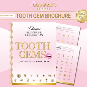 Tooth Gems Brochure, Tooth Gems Catalogue, Tooth Charms Catalog, Tooth Jewels Marketing Resources, Edit in Canva