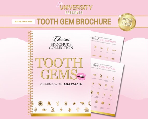 Tooth Gems Brochure, Tooth Charms Catalog (Edit in Canva)
