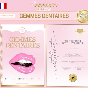 Tooth Gem Training Manual & Certificate, Editable Canva Template