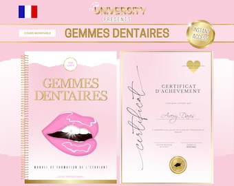 Tooth Gem Training Manual & Certificate, Editable Canva Template