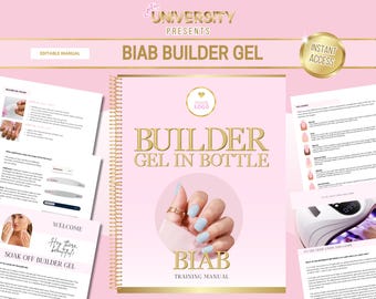 BIAB Builder Gel-trainingshandleiding, bewerkbare nagelcursus (canva)