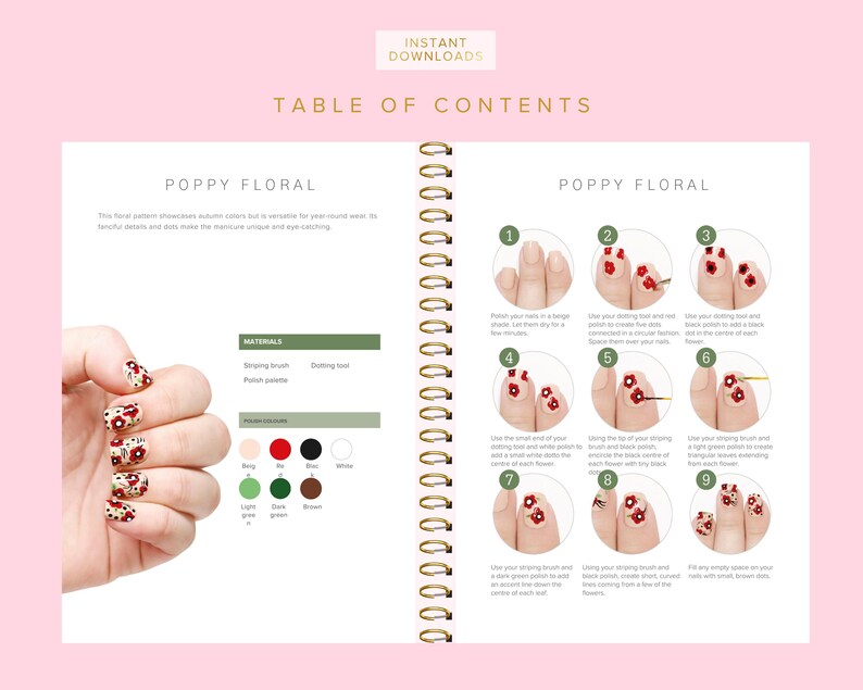 Nail Art Training Manuals, Nail Artist Guides, Certificates, Nails Course, Basic, Intermediate, Advanced, Edit in Canva