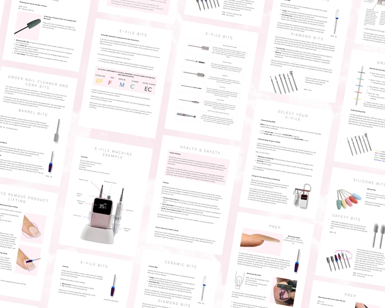 E-File Nails Training Manual, Editable Course, Canva Template image 3