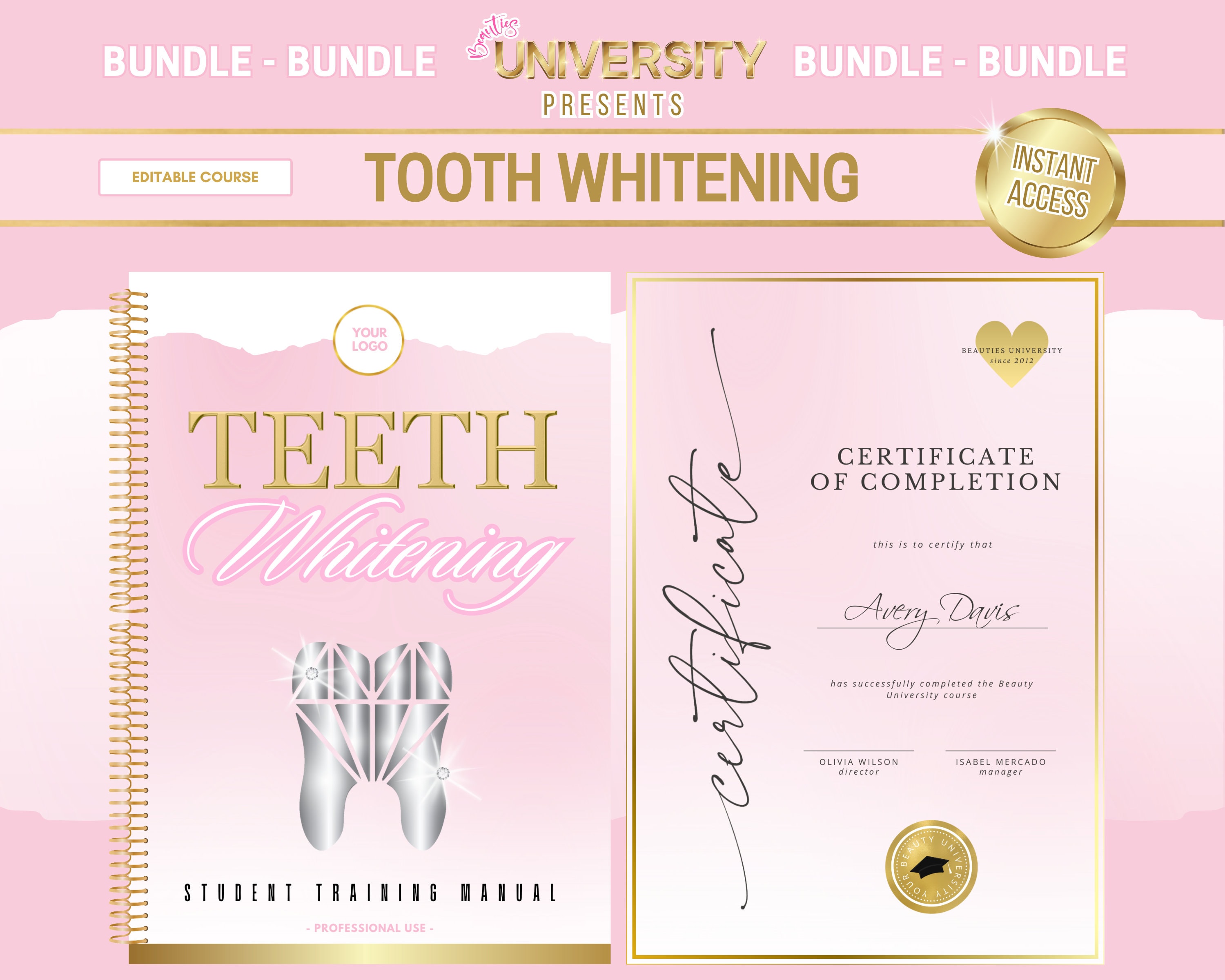 Teeth Whitening Training Course Bundle, Editable Manual, Certificate ...
