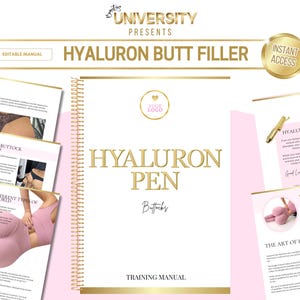 Hyaluron Pen Butt Filler Training Bundle, Training Manual, Study Guide, Certification, No Needle Filler, Mapping, Flyers, Care Edit in Canva