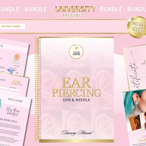 Ear Piercing Training Course, Ear Piercer Training Manual, Learn or Teach, Student or Tutor, Piercing Studio Training Guide, Edit in Canva