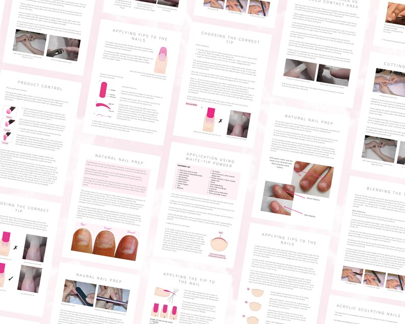 Acrylic Nails Training Manual, Editable Certificate, Canva Course