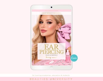 Manual de formación en perforación de orejas (plantilla de Canva editable)