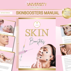 Skinboosters Training Manual, Skinbooster Course for Instructors and Students, Certificate, Skin Injection Training, Edit in Canva