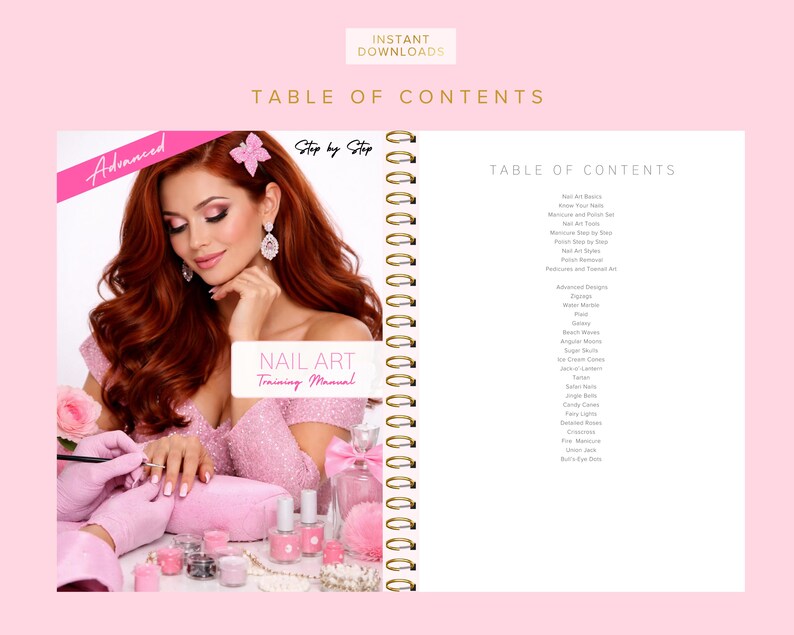 Nail Art Training Manuals, Nail Artist Guides, Certificates, Nails Course, Basic, Intermediate, Advanced, Edit in Canva