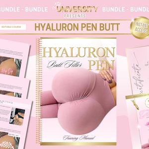 Hyaluron Pen Butt Filler Training Bundle, Training Manual, Study Guide, Certification, No Needle Filler, Mapping, Flyers, Care Edit in Canva