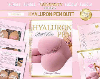 Hyaluron Pen Butt Filler Training Course Bundle, Editable Manual (Canva)