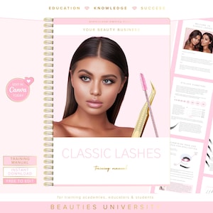 Classic Lash Training Manual | Editable Canva Template, Client Forms