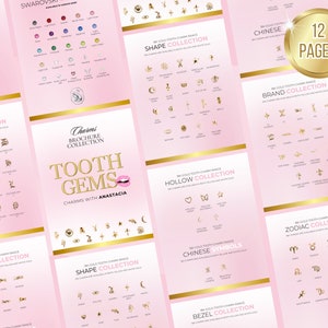 Tooth Gems Brochure, Tooth Gems Catalogue, Tooth Charms Catalog, Tooth Jewels Marketing Resources, Edit in Canva