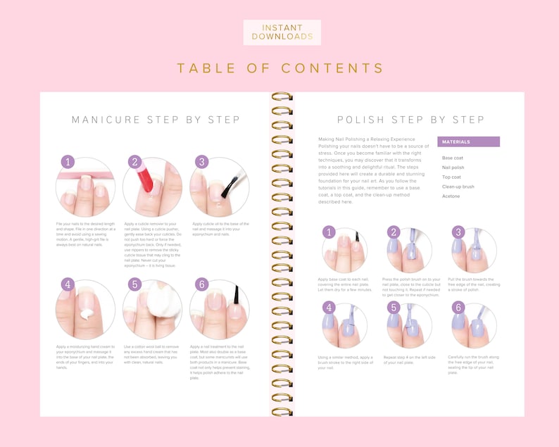 Nail Art Training Manuals, Nail Artist Guides, Certificates, Nails Course, Basic, Intermediate, Advanced, Edit in Canva