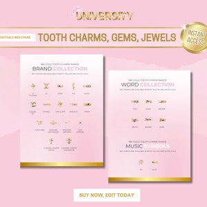 Tooth Gems Brochure, Tooth Gems Catalogue, Tooth Charms Catalog, Tooth Jewels Marketing Resources, Edit in Canva