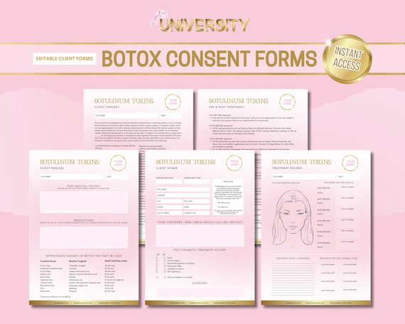 Botox Consent Forms, Aesthetics Clinic Consultation Pack (Edit in Canva)