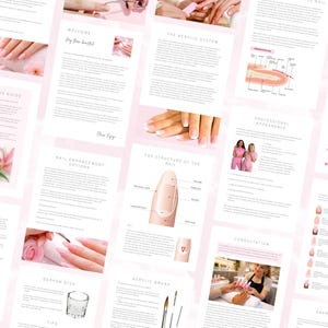 Acrylic Nails Training Manual, Editable Certificate, Canva Course