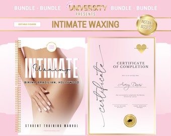 Intimate Female Waxing Manual, Bikini Wax Training Manual, Brazilian Waxing Course, Hollywood Wax Manual, Waxing Manual, Edit in Canva