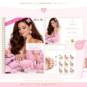 Nail Art Training Manuals, Nail Artist Guides, Certificates, Nails Course, Basic, Intermediate, Advanced, Edit in Canva