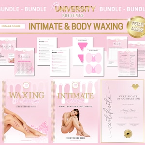 Editable Waxing Training Manuals, Waxing Tutor Bundle, Waxing Course, Face, Body, Brazilian, Bikini, Hollywood, Edit in Canva