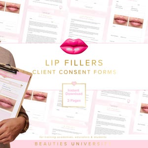 Lip Fillers Consent Forms, Editable Templates (Canva)