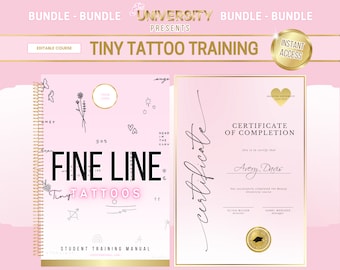 Tiny Tattoo Training, Fine Line Training, Beginners Fine Line, Tattoo Business Kit, Tiny Tattoos, Training Manual, Flash Tattoo, Editable