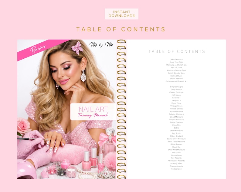 Nail Art Training Manuals, Nail Artist Guides, Certificates, Nails Course, Basic, Intermediate, Advanced, Edit in Canva