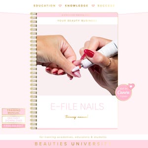 E-File Nails Training Manual, Editable Course, Canva Template image 6