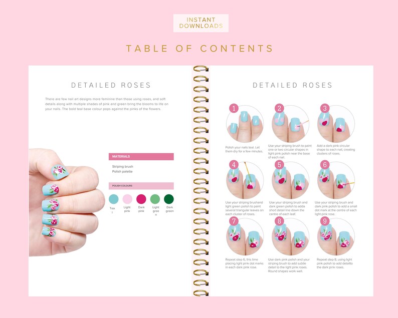 Nail Art Training Manuals, Nail Artist Guides, Certificates, Nails Course, Basic, Intermediate, Advanced, Edit in Canva