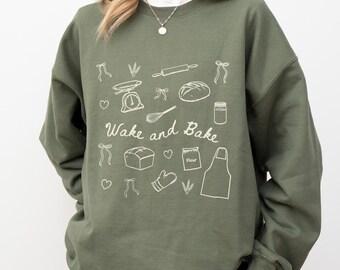Wake and Bake Sourdough Doodles Sweatshirt, Funny Baking Gift