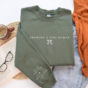 Custom Pregnancy Announcement Sweatshirt, Personalized First Time Mom Gift, Expecting Mom Gift, Cute Baby Shower Gifts, Gender Reveal Ideas