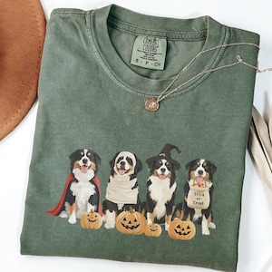 Bernese Mountain Dog Halloween Comfort Colors Shirt, Dog Mom Tee