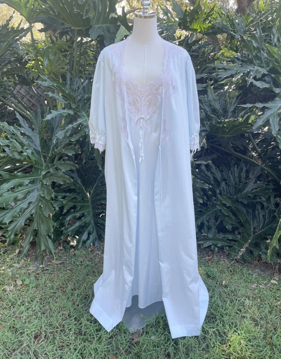 Vintage Christian Dior Nightgown Robe Set Size Me… - image 1