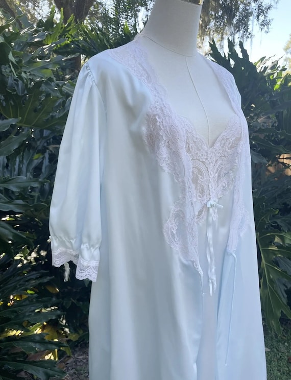 Vintage Christian Dior Nightgown Robe Set Size Me… - image 7