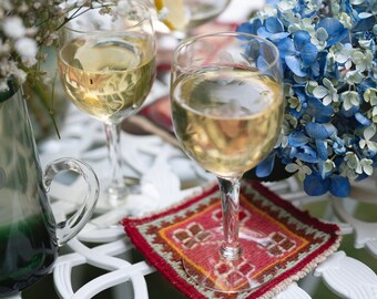 Posavasos artesanales tejidos a mano - Juego de 4