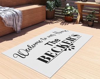 Personalized Family Name Outdoor Doormat, Custom Welcome Mat