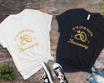 Personalized 50th Anniversary T-Shirt: Matching Couple Shirts