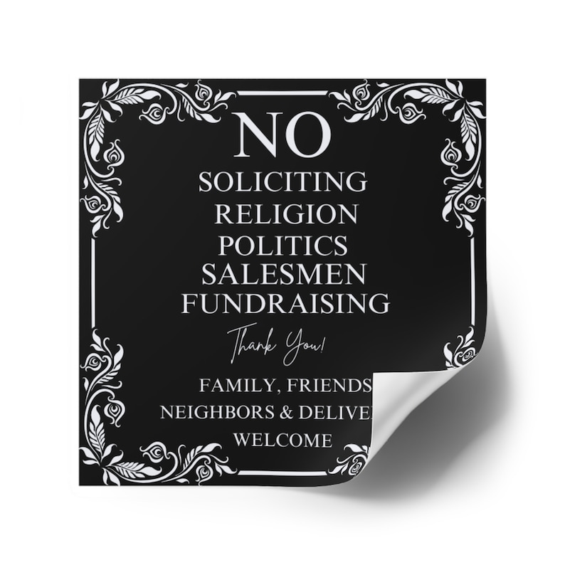 No Soliciting Sign for House Stickers, Do Not Ring Bell, Door Sign, Do Not Disturb Sign, Home ...