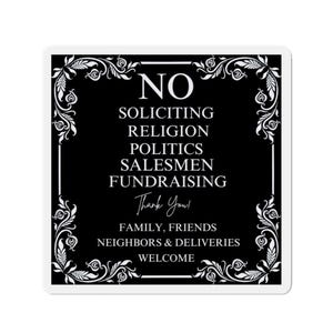 No Soliciting Magnet: Do Not Ring Bell, Door Sign