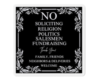 No Soliciting Magnet: Do Not Ring Bell, Door Sign