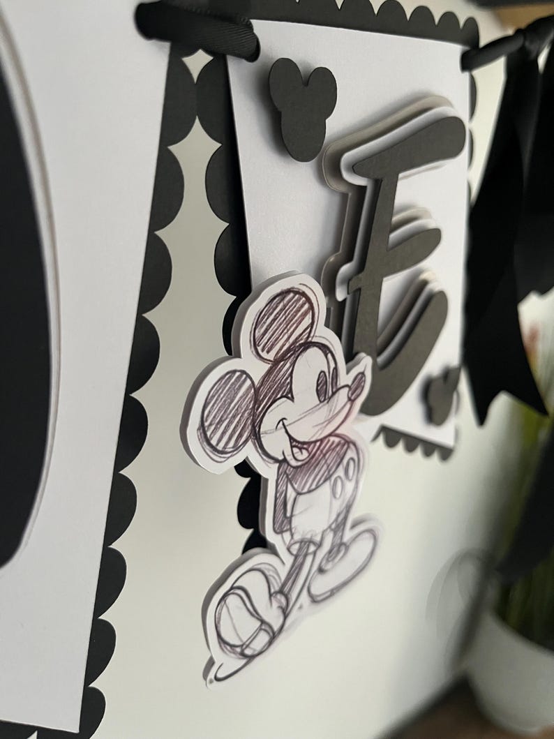 Mickey Mouse inspired bunting / banner. First birthday decoration image 7