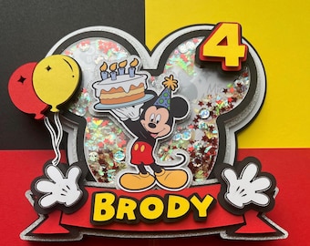 Mickey Mouse birthday cake topper shaker