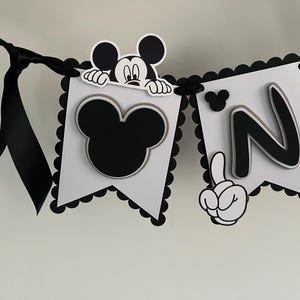 Mickey Mouse inspired bunting / banner. First birthday decoration image 5